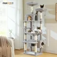Photo 1 of PAWZ Road 73"Cat Tree for Large Cats Multi Level Play Tower Condo 7 Sisal Cat Scratching Posts Gray
