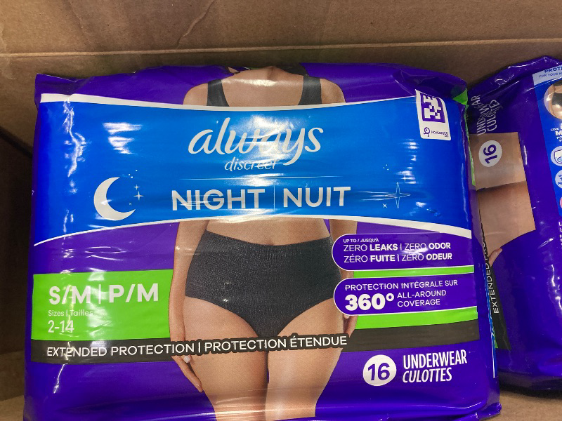 Photo 1 of ***BOX FACTORY SEALED***Always Discreet Adult Incontinence Overnight Underwear for Women, Small/Medium, Up to 100% Bladder Leak Protection, 48 Count (3 Packs of 16)***BOX FACTORY SEALED**