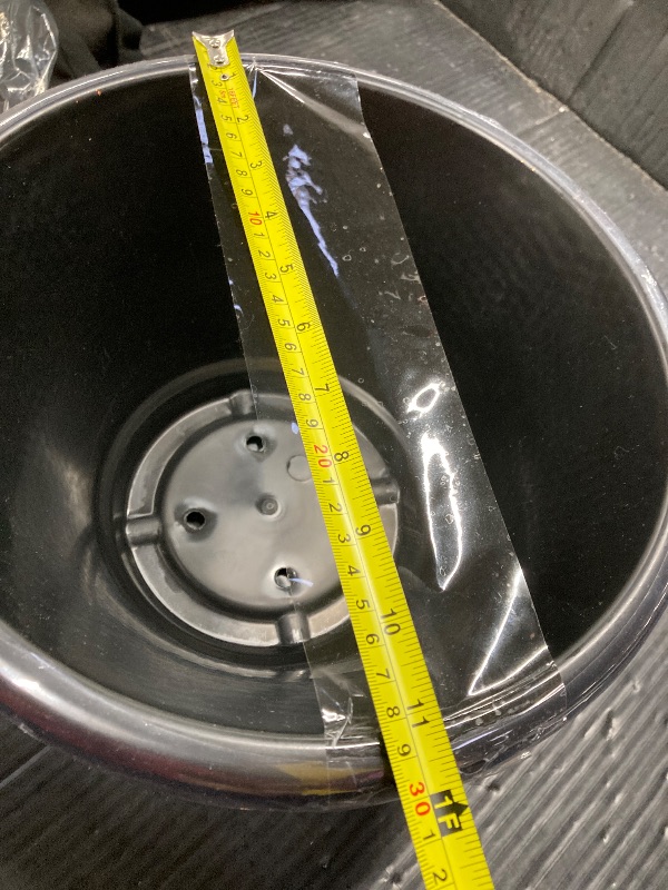 Photo 1 of ***MISSING THE SAUCERS***Quarut 12 Inch Pots for Plants,4 Pack Large Flower Pots with Drainage Hole. Modern Planters for Indoor Outdoor Plants,Decorative Resin Garden Pots Brown***MISSING THE SAUCERS***