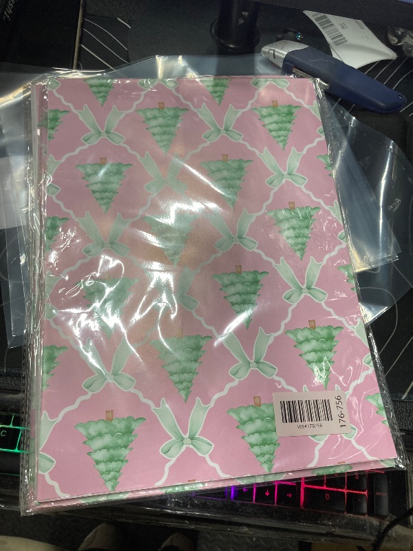 Photo 1 of ******2 PIECE******WRAPLULU Pink Christmas Tree Wrapping Paper - 4 Jumbo Sheets, 28 * 40 Inches - Pink Bow Xmas Gift Wrapping Paper, Perfect for Girls Christmas, Birthdays, and Winter Celebrations