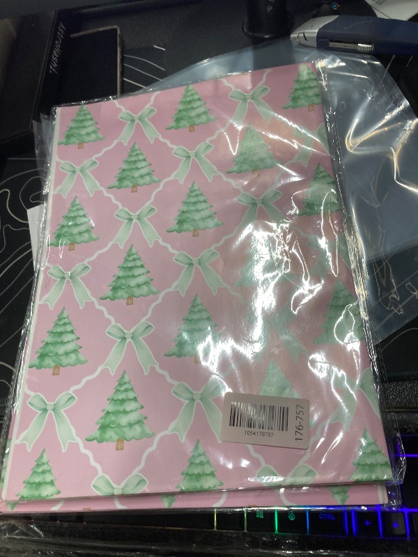 Photo 1 of ******2 PIECE******WRAPLULU Pink Christmas Tree Wrapping Paper - 4 Jumbo Sheets, 28 * 40 Inches - Pink Bow Xmas Gift Wrapping Paper, Perfect for Girls Christmas, Birthdays, and Winter Celebrations