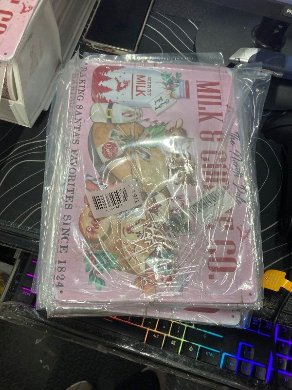 Photo 1 of ******2 PIECE*****Vintage Kitchen Christmas Decor Retro Christmas Bakery Decor Rustic Milk&Cocoa Metal Sign For Kitchen Home Cafe 8×12 Tin Sign