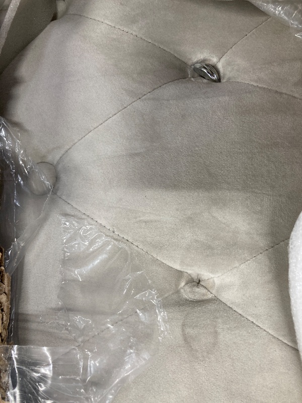 Photo 1 of ***BUTTON OFF ON FRONT OF HEADBOARD-SEE PICS***Befurtori King Headboard Only, Upholstered Head Board for Adjustable Bed Velvet Tufted Cal King Size Wall Mounted Headboard with Solid Wood Legs Head Board, Taupe