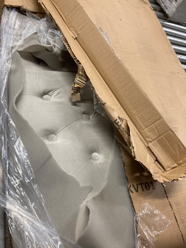 Photo 1 of ***BUTTON OFF ON FRONT OF HEADBOARD-SEE PICS***Befurtori King Headboard Only, Upholstered Head Board for Adjustable Bed Velvet Tufted Cal King Size Wall Mounted Headboard with Solid Wood Legs Head Board, Taupe