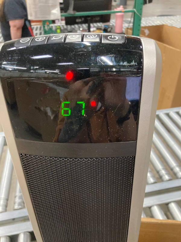 Photo 1 of ***REMOTE MISSING***Lasko Oscillating Digital Ceramic Tower Heater for Large Rooms, with Adjustable Thermostat, Timer and Remote Control, 29 Inches, 1500W, Black, 5586***REMOTE MISSING**