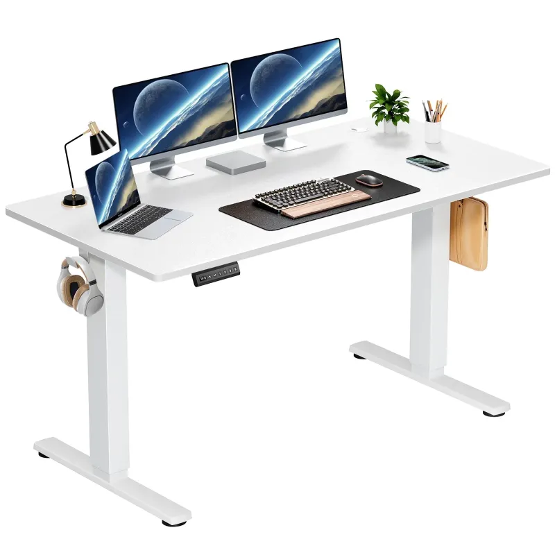 Photo 1 of edx Electric Standing Desk, Height Adjustable Desk, 55 x 24 Inches Ergonomic Stand up Desk with Memory Preset and T-Shaped Metal Bracket for Home Office