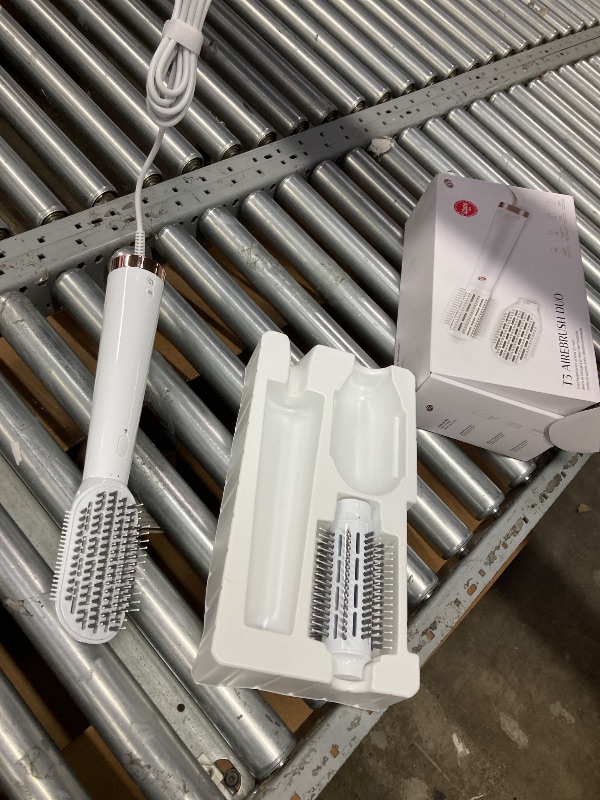 View 2 of "T3 AireBrush Duo Interchangeable Hot Air Blow Dry Brush with Two Attachments ? Includes 15 Heat and Speed Combinations, T3 IonFlow Technology, Volume Booster Switch, Lock-in Cool Shot"