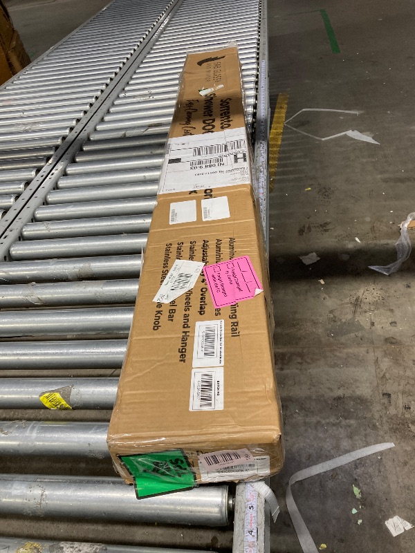 Photo 1 of **THIS ITEM IS USED, IT IS UNKNOWN IF ANY PARTS ARE MISSING, AND IT IS UNKNOWN IF IT WORKS 100%.***Bypass Sliding Tub Shower Door Sorrento Economy Series Adjustable 56"-60" Width 58" Height - Semi-Frameless Brushed Nickel Finish - 1/4" Clear Tempered Glas