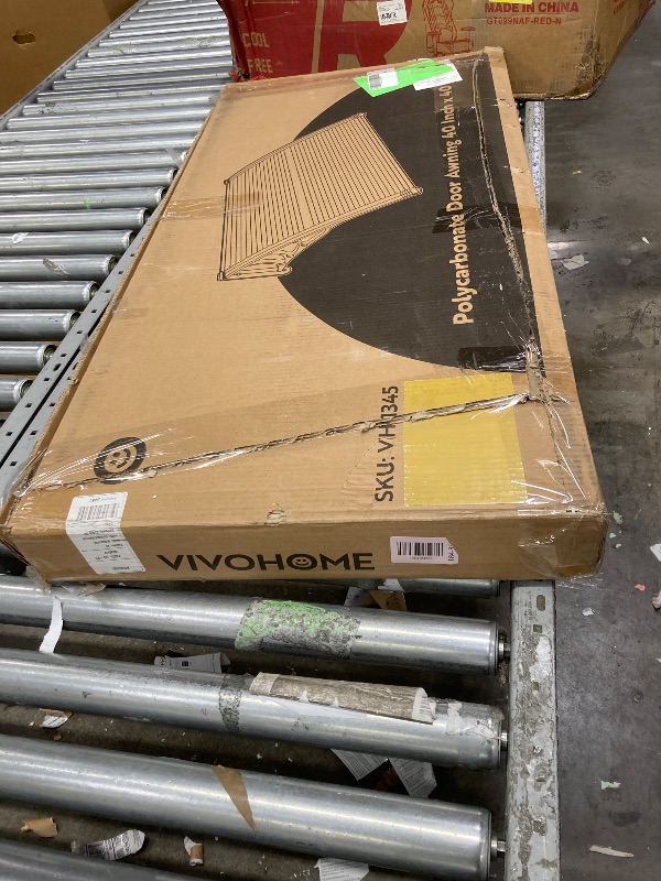 Photo 1 of )SPECSTAR Polycarbonate Window Door Awning Canopy Brown with Black Bracket 40 Inch x 40 Inch