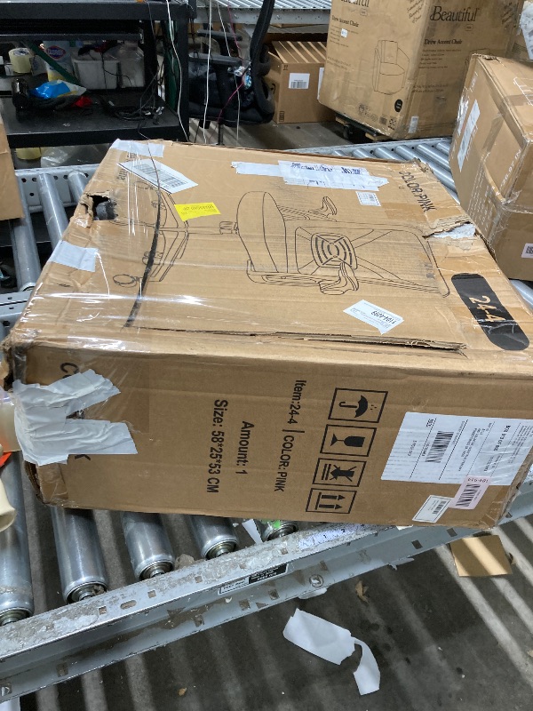 Photo 1 of ***used***naspaluro Ergonomic Office Chair, Computer Chair with Adjustable Height, Flip-Up Arms and Lumbar Support, Breathable Mesh Desk Chair for Home Study Working (Without Headrest, Pink)