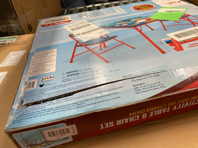 Photo 1 of  MICKEY MOUSE Kids 3-Piece Activity Table and Chair Set, RED
