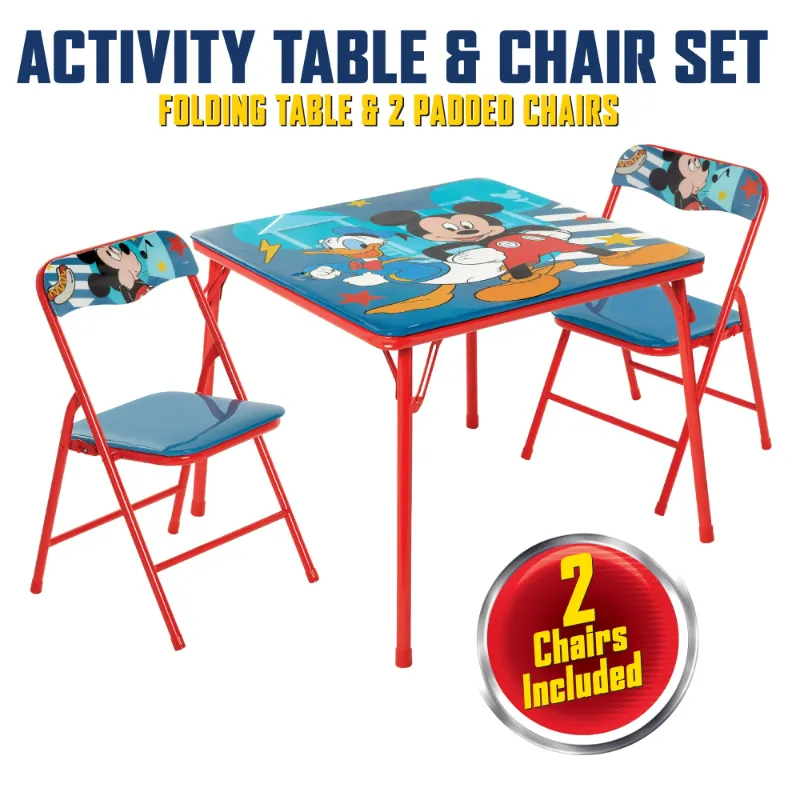 Photo 1 of  MICKEY MOUSE Kids 3-Piece Activity Table and Chair Set, RED
