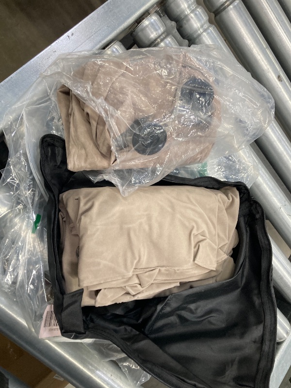 Photo 1 of ***THEY ARE BOTH BEIGE***Inflatable Foot Rest Pillow for Travel - Adjustable Height Flight Foot Rest with Eye Mask and Earplugs for Kids & Adults on Airplane, Car, Train, Office, and Home (***THEY ARE BOTH BEIGE***, 2 PCS)