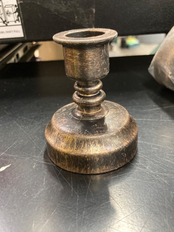 View 2 of ***PARTS MISSING -NO CANDLES INCLUDED*** Fumete 14 Pcs Halloween Candle Holders Gold Base for Halloween Party Home Dinner Decorations