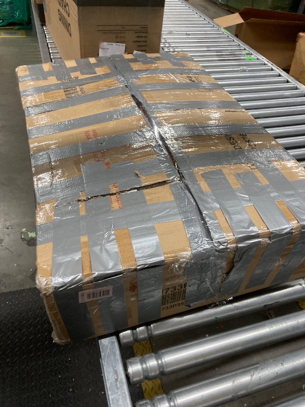 Photo 1 of ***BOX 2 OF 2 ONLY/INCOMPLETE SET***Wantble Retro Executive Desk with Charging Ports and Hutch Cabinet, 47'' Office Desk with 5 Storage Drawers and Transparent Glass-Door Bookshelf for Home Office, Bedroom (Walnut)