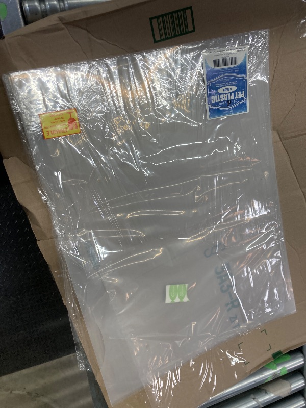 Photo 1 of (3 Pack) PET Sheet Panels - 24 x 36 x 0.04 Plexiglass-Quality Lightweight and Shatterproof Glass Alternative Perfect for DIY Sneeze Guards, Face Shields, Railing Guards, and Pet Barriers