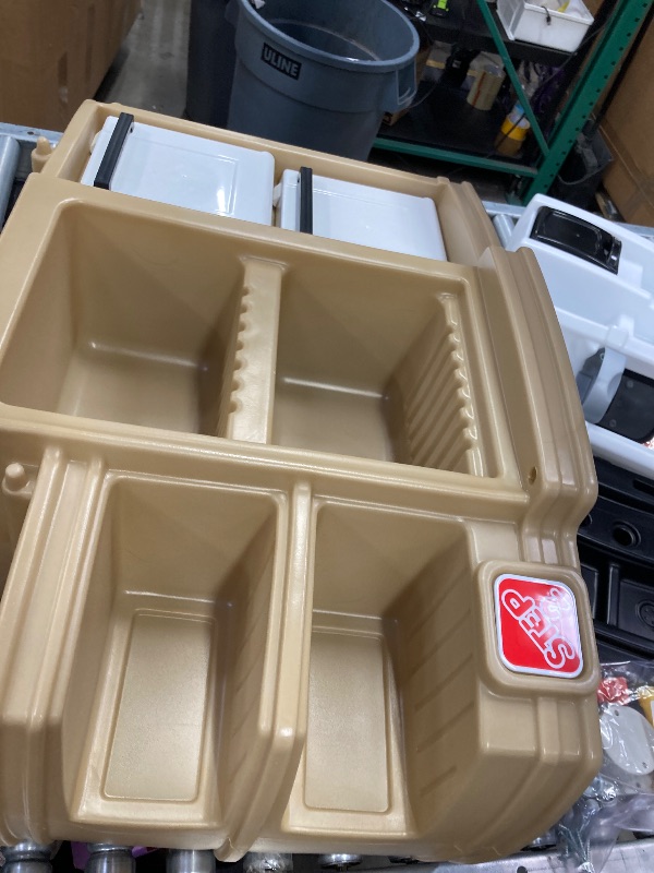 Photo 1 of ***ACESSORIES ARE MISSING***Step2 Great Gourmet Kids Kitchen Playset, Indoor/Outdoor Kitchenette, Interactive Play with Lights and Sounds, Made of Durable Plastic, Includes 33 Piece Toy Accessories, Toddlers 3+ Years Old, Tan***ACESSORIES ARE MISSING***