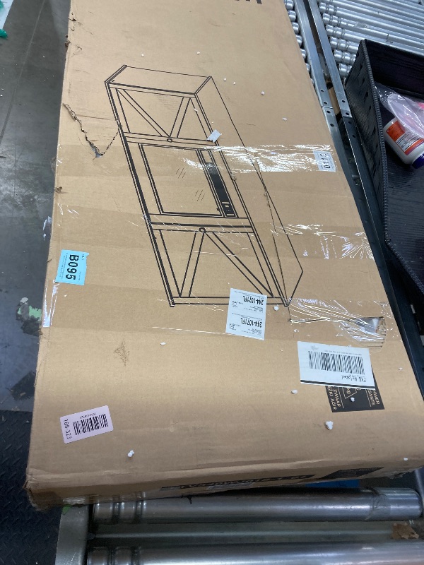 Photo 1 of ***BOX 1 OF 2  MISSING PART -SELLING AS IS *** 
VASAGLE Fireplace TV Stand for TVs up to 65 Inches, 18-Inch ELectric Fireplace with Remote, Farmhouse Entertainment Center, Media Console Table for Living Room, Rustic White and Honey Brown ULTV540W01   ***(