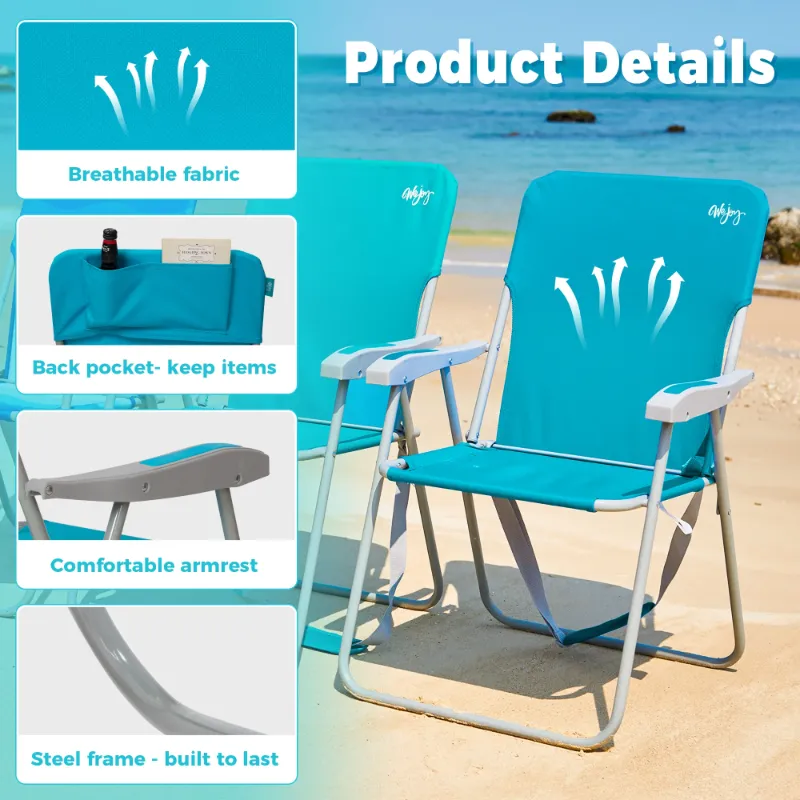 Photo 1 of #WEJOY Folding Backpack Beach Chair, High Back Beach Chairs for Adults, Max Load 300lbs, Outdoor Portable Folding Camping Chair