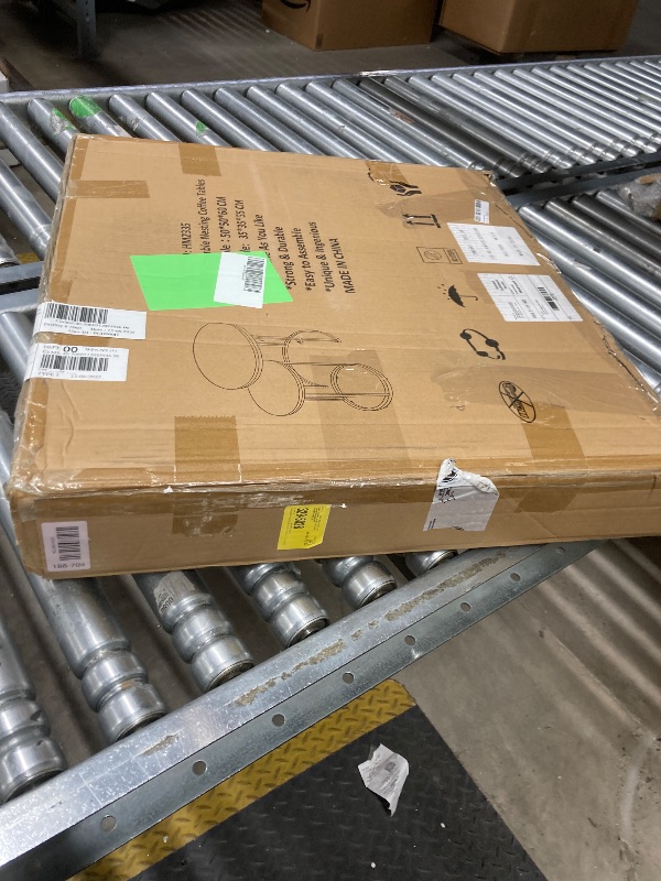 Photo 1 of ***MISSING PARTS***SELLING AS PARTS ONLY**** 
Black Marble Nesting Coffee Table for Small Place 24 in 2 Sets High Side End Sofa Table Nightstand Modern Furniture Living Room Cabin Bed Room Dining Room Garden 4 You (Black Marble)  ***(BOX RIPPED/TORN)***