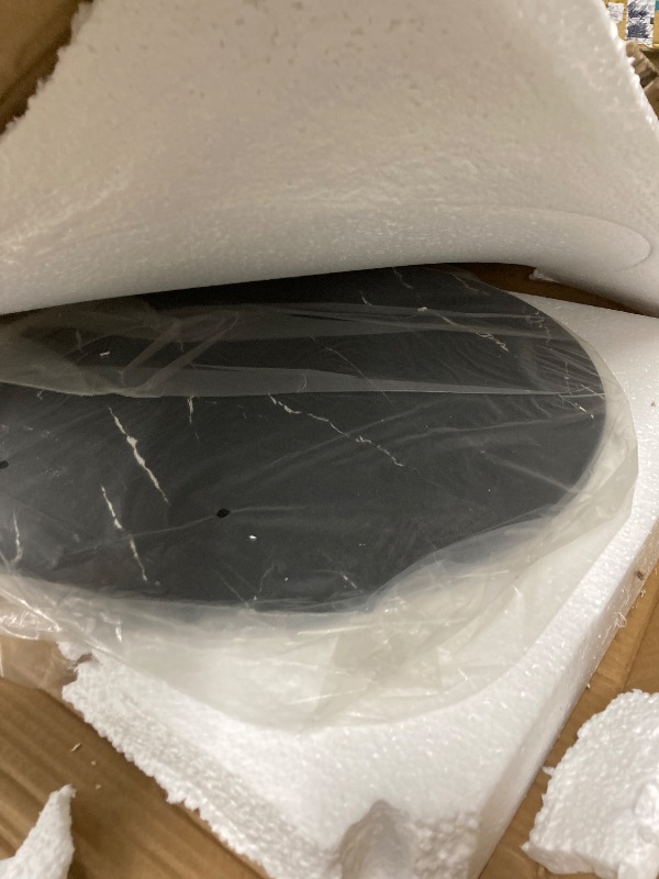 Photo 1 of ***MISSING PARTS***SELLING AS PARTS ONLY**** 
Black Marble Nesting Coffee Table for Small Place 24 in 2 Sets High Side End Sofa Table Nightstand Modern Furniture Living Room Cabin Bed Room Dining Room Garden 4 You (Black Marble)  ***(BOX RIPPED/TORN)***