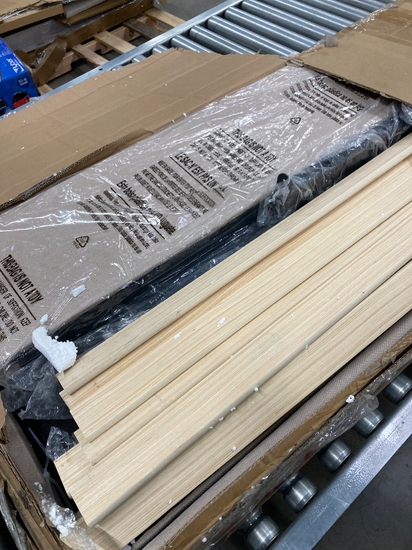 Photo 1 of ***MISSING INSTRUCTION GUIDE & HARDWARE*** VECELO Queen Size Bed Frame, Adjustable Tufted Button Headboard, Upholstered Platform with Wood Slats Support, Built-in USB and Type C Ports, Beige  ***(BOX RIPPED/TORN)***