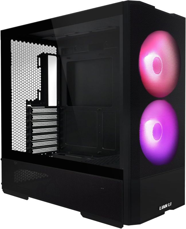 Photo 1 of ***PLUG MISSING***LIAN LI LANCOOL 207 Compact ATX RGB Gaming Computer Case, Airflow Optimized Mesh Panels Tower Chassis w/ 2x140mm ARGB,2x120mm PWM Fans Pre-Installed, USB Type-C Port, Tempered Glass Side Panel (Black)***PLUG MISSING***