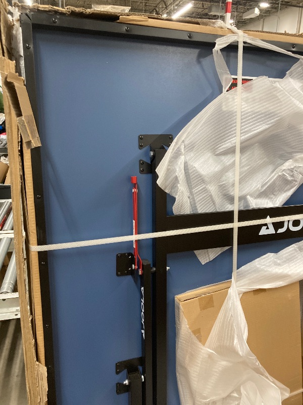 Photo 1 of **with a little damage in the corner**JOOLA Inside - Professional MDF Indoor Table Tennis Table with Quick Clamp Ping Pong Net and Post Set - 10 Minute Easy Assembly - USATT Approved - Ping Pong Table with Single Player Playback Mode