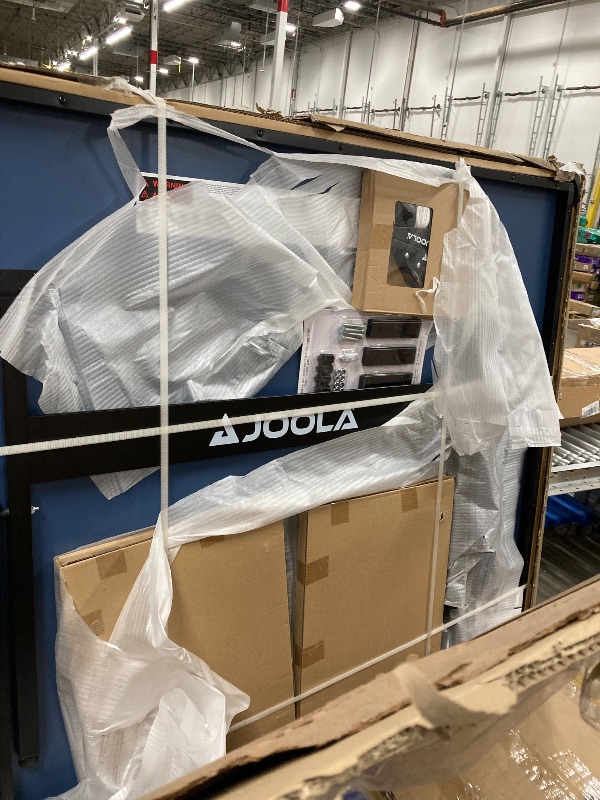 Photo 1 of **with a little damage in the corner**JOOLA Inside - Professional MDF Indoor Table Tennis Table with Quick Clamp Ping Pong Net and Post Set - 10 Minute Easy Assembly - USATT Approved - Ping Pong Table with Single Player Playback Mode