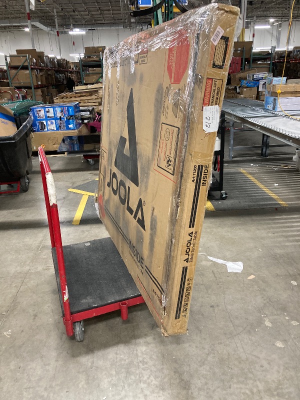 Photo 1 of **with a little damage in the corner**JOOLA Inside - Professional MDF Indoor Table Tennis Table with Quick Clamp Ping Pong Net and Post Set - 10 Minute Easy Assembly - USATT Approved - Ping Pong Table with Single Player Playback Mode