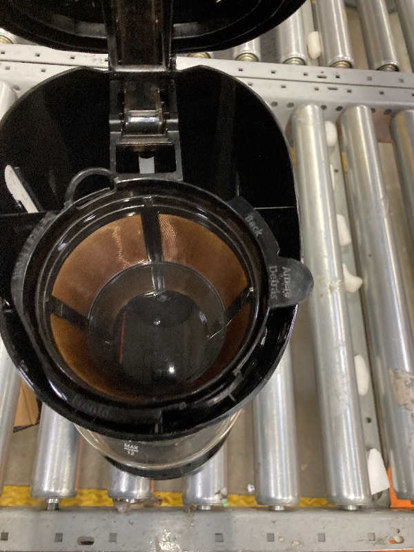 Photo 1 of ***USE****BLACK+DECKER 12-Cup Digital Coffee Maker, Programmable, Washable Basket Filter, Sneak-A-Cup, Auto Brew, Water Window, Keep Hot Plate, Black