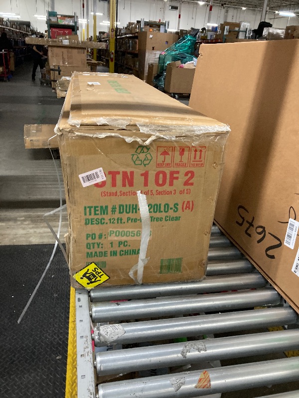 Photo 1 of ***partial set only 1box of 2****National Tree Company 12 ft Pre-Lit Dunhill Fir Artificial Christmas Tree, 1,500 Clear Lights, 7,794 Tips, Includes Stand, Green