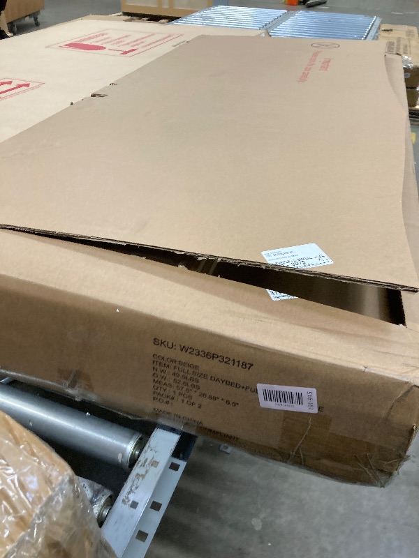 Photo 1 of ****only reference*** MISSING PART ONLY 1 BOX OF 2**Bellemave Queen daybed with 2 Drawers, Queen Corner Bed, Upholstered Bed Frame with 2 Drawers for Kids,Teens,Adults, Linen, Beige