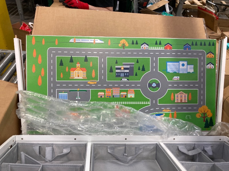 Photo 1 of ***damage major***GITAWUSA 3-in-1 Construction Play Table with Storage Compatible with Lego, Rolling Kids Activity Table, Double Sided Desktop, Train Table for Toddlers 3-8, Convenient Storage Under The Bed and Sofa