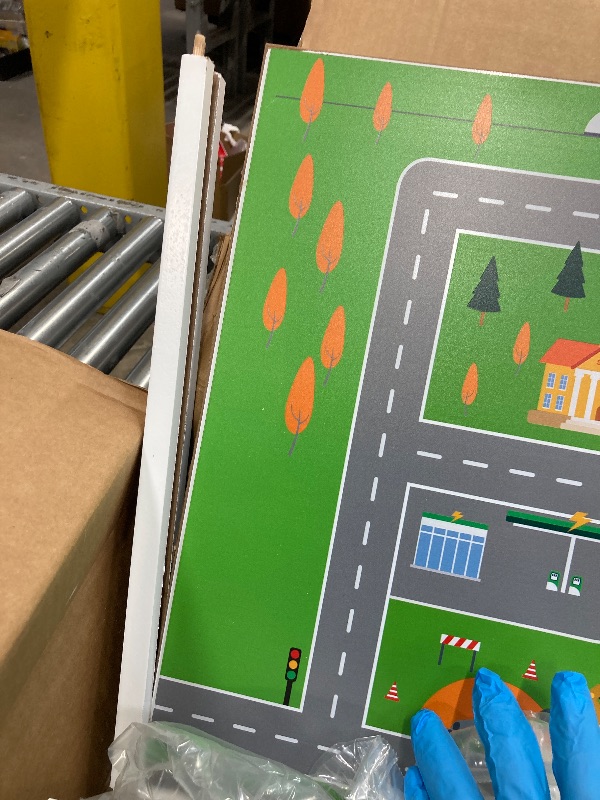 Photo 1 of ***damage major***GITAWUSA 3-in-1 Construction Play Table with Storage Compatible with Lego, Rolling Kids Activity Table, Double Sided Desktop, Train Table for Toddlers 3-8, Convenient Storage Under The Bed and Sofa