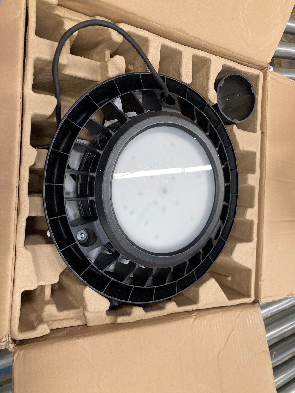 Photo 1 of ***reference***BFT UFO LED High Bay Light 150W 5000K 22500LM High Bay led Shop Lights 0-10V Dimmable,600W HID/HPS Replacement,5' Cable with Plug,IP65 Hanging Hook,Shop Lights for Warehouse Garage Gym,Workshop