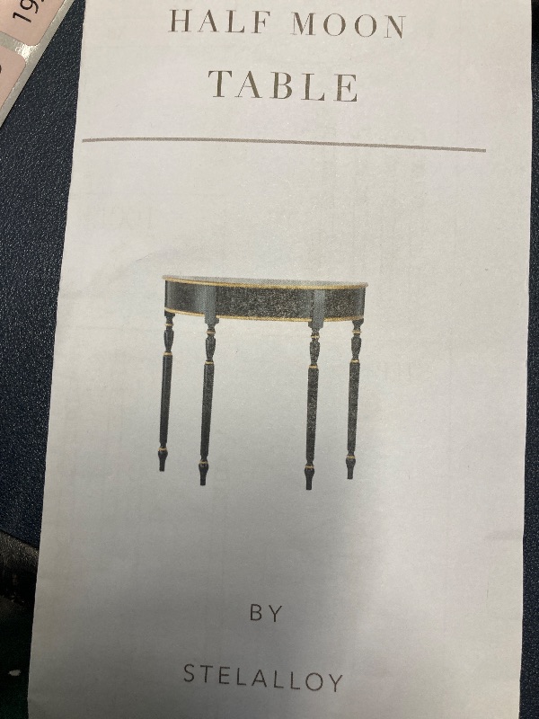 Photo 1 of *** REFERENCE***unipaws Fluted Half Moon Console Table, Modern 2-Tier Black Entryway Console with Storage, Sofa Back Table for Living Room, Hallway & Foyer (36" Width)