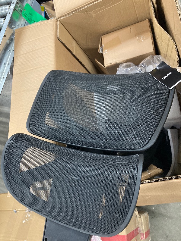 Photo 1 of ***(PARTS ONLY -SELLING AS IS )***COLAMY Ergonomic Mesh Office Chair with Footrest, Executive High Back Computer Desk Chair with Wide Headrest and Adjustable 3D Arms, Fixed Tilt Lock and Lumbar Support (Black)   ***(DAMAGE, SOME SCUFFS/SCRATCHES)***