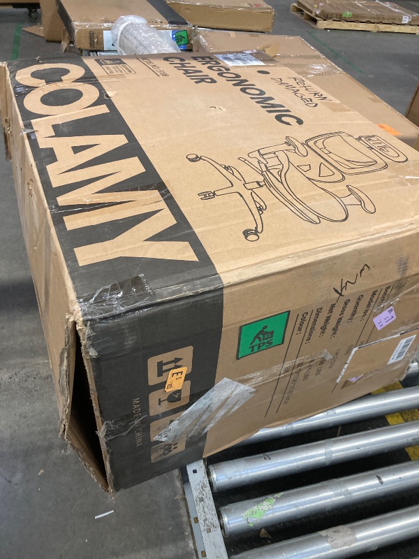 Photo 1 of ***(PARTS ONLY -SELLING AS IS )***COLAMY Ergonomic Mesh Office Chair with Footrest, Executive High Back Computer Desk Chair with Wide Headrest and Adjustable 3D Arms, Fixed Tilt Lock and Lumbar Support (Black)   ***(DAMAGE, SOME SCUFFS/SCRATCHES)***