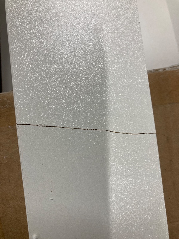 Photo 1 of ***DAMAGED*** NO MIRROR INCLUDED *** LIVELYGLOW Makeup Vanity Desk Set, White, 35.4“W x 15.7" D x 53.9" H with Cushion Stool, Hairdryer Rack, Power-Outlet, 4 Drawers)  ***(SOME SCUFFS/SCRATCHES, CORNER EDGE DAMAGE, CRACK/CHIPS, MISSING MIRROR, BOX RIPPED/