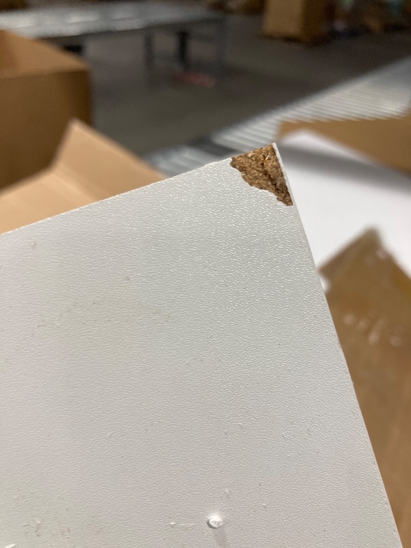 Photo 1 of ***DAMAGED*** NO MIRROR INCLUDED *** LIVELYGLOW Makeup Vanity Desk Set, White, 35.4“W x 15.7" D x 53.9" H with Cushion Stool, Hairdryer Rack, Power-Outlet, 4 Drawers)  ***(SOME SCUFFS/SCRATCHES, CORNER EDGE DAMAGE, CRACK/CHIPS, MISSING MIRROR, BOX RIPPED/