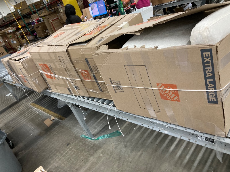 Photo 1 of **WITH 3 Boxes, please see the second photos**WEUP Sectional Sleeper Sofa Bed with Pull Out Bed, Adjustable Backrest, USB Ports & Storage Seat, 5 Seat Convertible L Shaped Sectional Couches for Living Room, Tool-Free Assembly, Chenille Beige