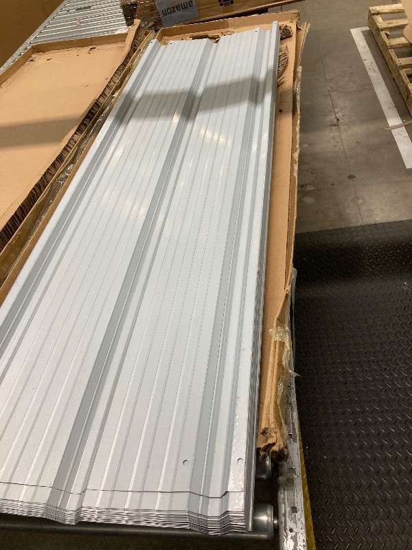 Photo 1 of **The description is for reference only.** Roofing Panels for Metal Carport 20x25 ft, 20x20 ft, Heavy Duty Metal Carport Kits, 27 Ga. Galvanized Steel Ribbed Panels, 60.23 in x 19.68 in, 22Pcs, White