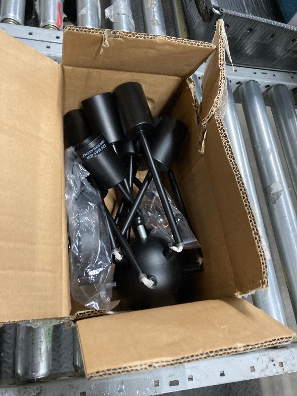 Photo 1 of 10-Light Sputnik Chandelier Black Mid Century Modern Ceiling Light Vintage Industrial Starburst Chandelier for Kitchen Living Room Dining Room Hallway Entryway by BONLICHT