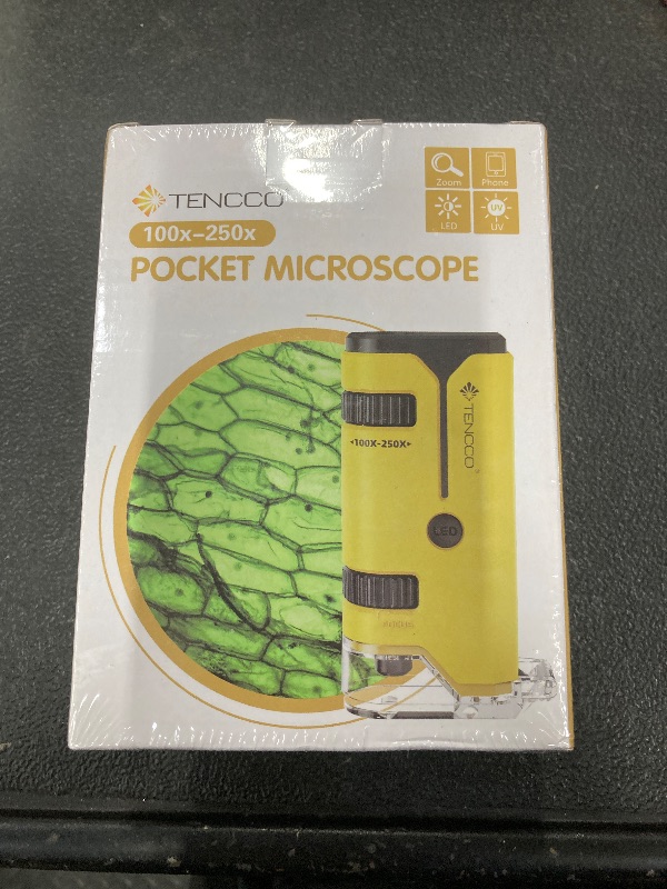 Photo 1 of 100x-250x Pocket Microscope for Kids Adults, Protable Handheld Miniscope, Mini Microscope Kit for Kids Adults Home School Lab Biology Science Education, Yellow