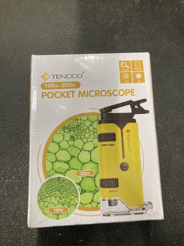 Photo 1 of 100x-250x Pocket Microscope for Kids Adults, Protable Handheld Miniscope, Mini Microscope Kit for Kids Adults Home School Lab Biology Science Education, Yellow