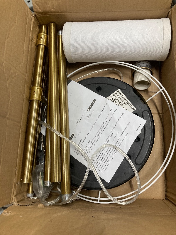 Photo 1 of ?Upgraded? Dimmable Floor Lamp, 1000 Lumens LED Edison Bulb Included, Arc Floor Lamps for Living Room Modern Standing Lamp with Linen Shade, Tall Lamp for Bedroom Office Dining Room- Black