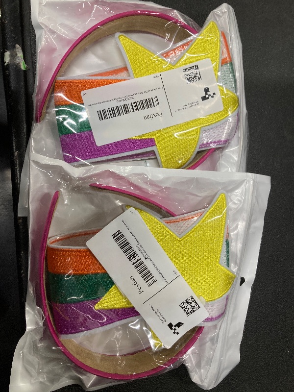 Photo 1 of 2 PCS Shooting Star Patch and Pink Satin Thick Headband for Women, Halloween Costume Accessories for Girls Halloween Cosplay 2 PACK