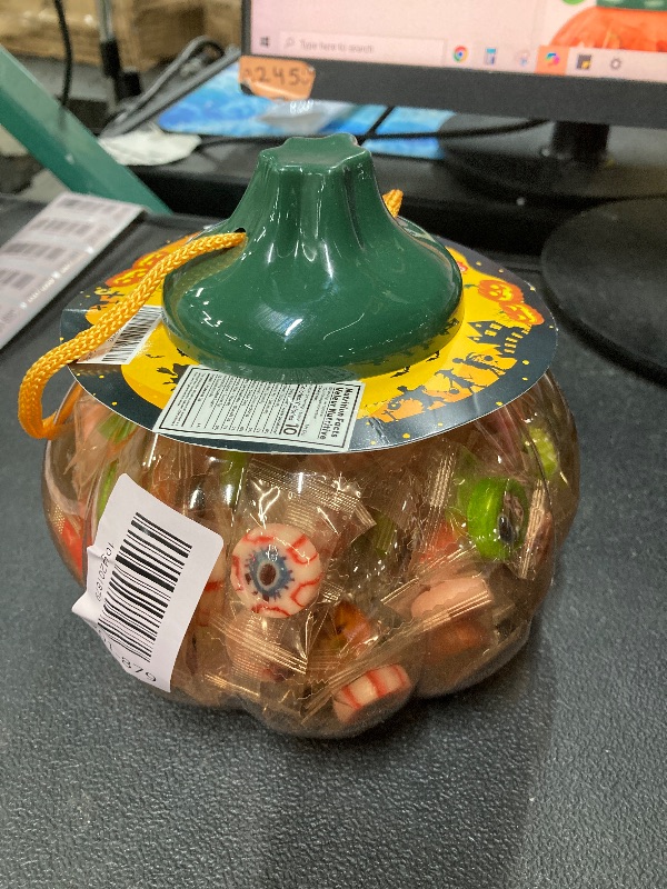 Photo 1 of 120 PCS Halloween Small Hard Candy – Packed in A Pumpkin Jar – Individually Wrapped Themed Colors & Designs – Trick Or Treat Candies - Bulk Candy’s Great Use, For Kids, Trick or Treat, Party Favor, Classrooms, Goodie Bags (Halloween)