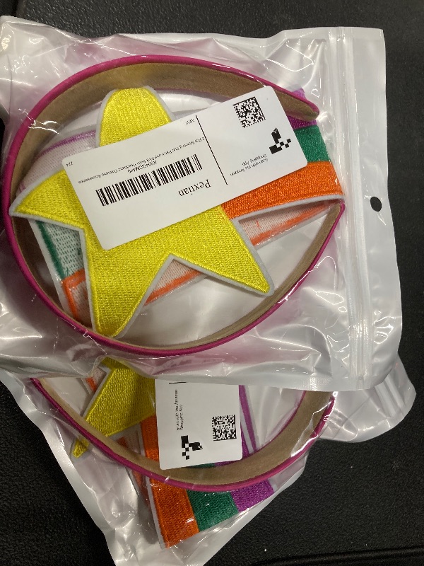 Photo 1 of 2 PCS Shooting Star Patch and Pink Satin Thick Headband for Women, Halloween Costume Accessories for Girls Halloween Cosplay 2 PACK